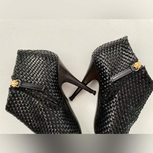 Giuseppe Zanotti Woven Leather Patent Toe Cap Stiletto booties 36 6 black - Picture 13 of 16